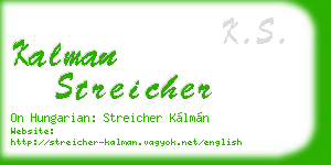 kalman streicher business card